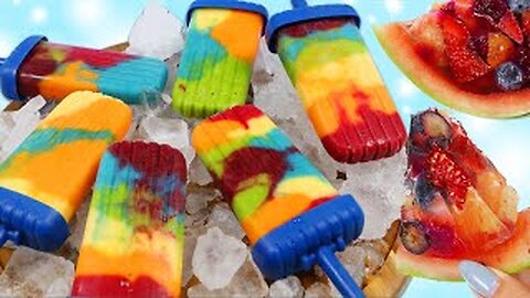 Fun Summer Desserts! DIY Rainbow Fruit Popsicles & Gummy Treats!