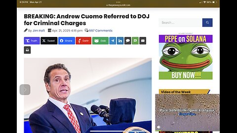 BREAKING: Andrew Cuomo Referred to DOJ for Criminal Charges