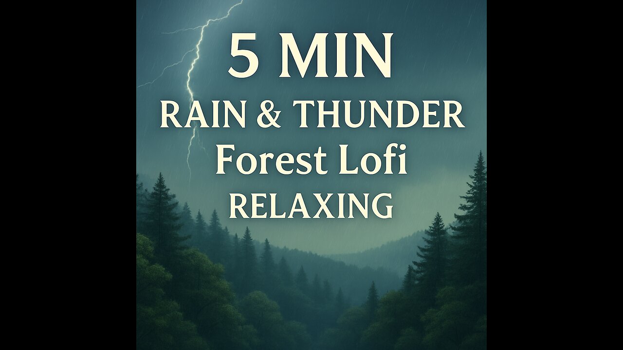 5 Min Rain and Thunder Forest music relaxing mind