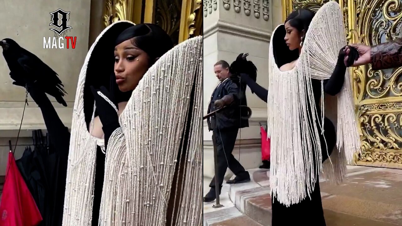 Cardi B Wants Paparazzi To Pipe Down During Paris Photoshoot With A Crow! 🤫