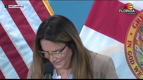 Rep Lleana Garcia passed out while talking about her bill banning weather modification in FL.