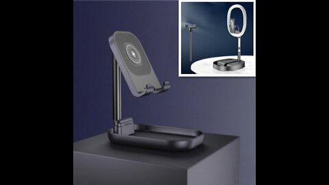Foldable and Adjustable Phone Holder with 10W Wireless Fast Charge, Up to 25.8cm, Non-slip Panel