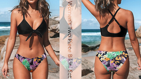 CUPSHE Women’s Floral Knot Bikini Set – Adjustable Two Piece Swimsuit for Beach, Pool & Vacation