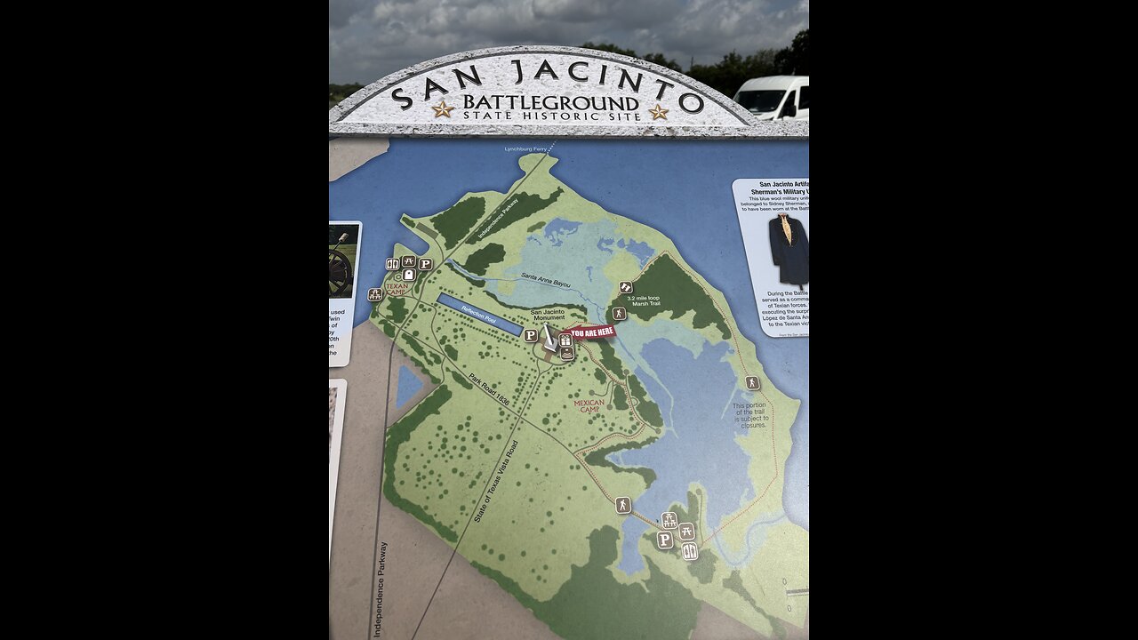 Map of the San Jacinto battlegrounds.