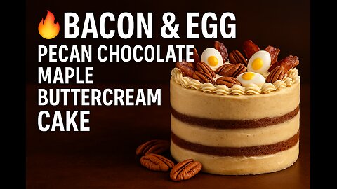 Bacon and Egg Pecan Chocolate Maple Buttercream Cake