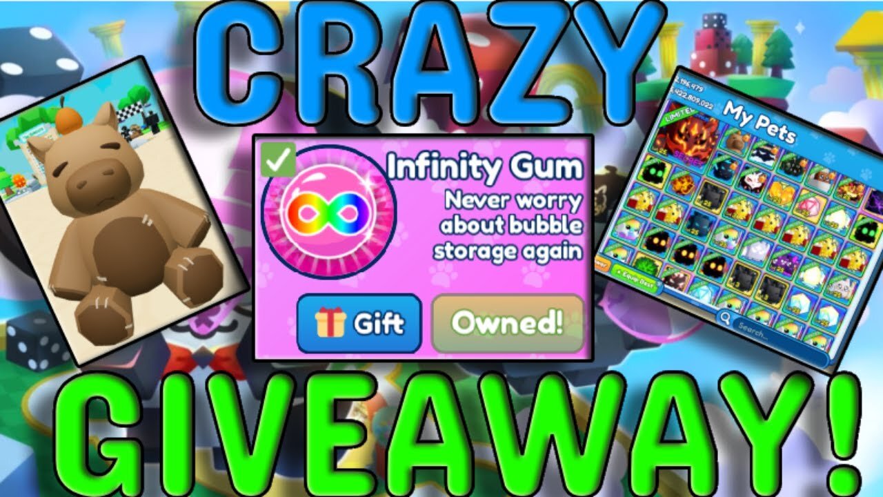 🔴LIVE _ GIVING AWAY FREE PETS to EVERYONE in BUBBLE GUM SIMULATOR INFINITY!!