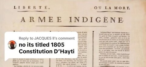 🇭🇹 CONSTITUTION D'Hayti MDCCCV 📜 'ARMEE INDIGENE' Port-au-Prince 👁 ⏰️ #freetheland 🪶🏹❤️
