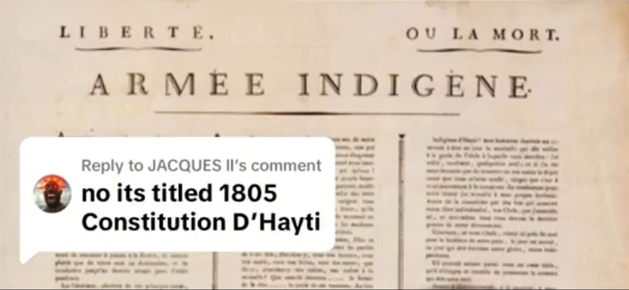 🇭🇹 CONSTITUTION D'Hayti MDCCCV 📜 'ARMEE INDIGENE' Port-au-Prince 👁 ⏰️ #freetheland 🪶🏹❤️