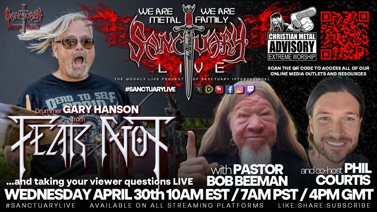 FEAR NOT Drummer GARY HANSON on #SANCTUARYLIVE 4/30/25