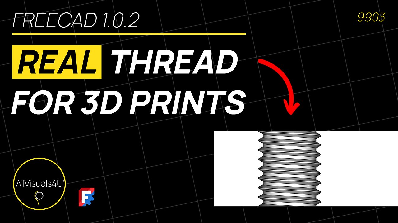 🔩 Real THREADS For 3D Printing - FreeCAD Hole Tutorial - FreeCAD Thread Tutorial - FreeCAD Projects