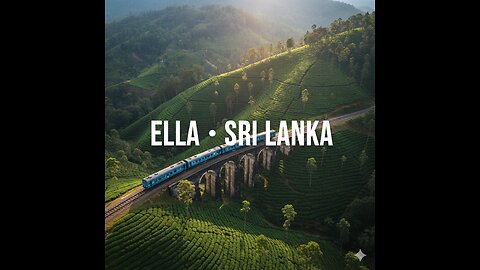 Drone View of Ella Sri Lanka | Train Through Green Hills