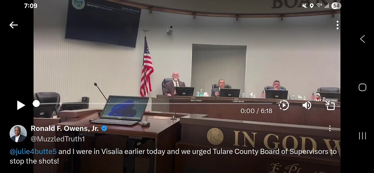 TULARE COUNTY BOARD OF SUPERVISORS MEETING 7/22/25 (VIDEO): STOP THE SHOTS!
