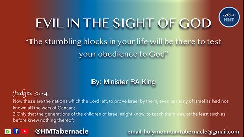 EVIL IN THE SIGHT OF GOD