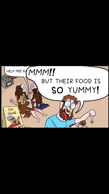 Migrant restaurant worker throwing frozen raw meat on the filthy ground to break it apart