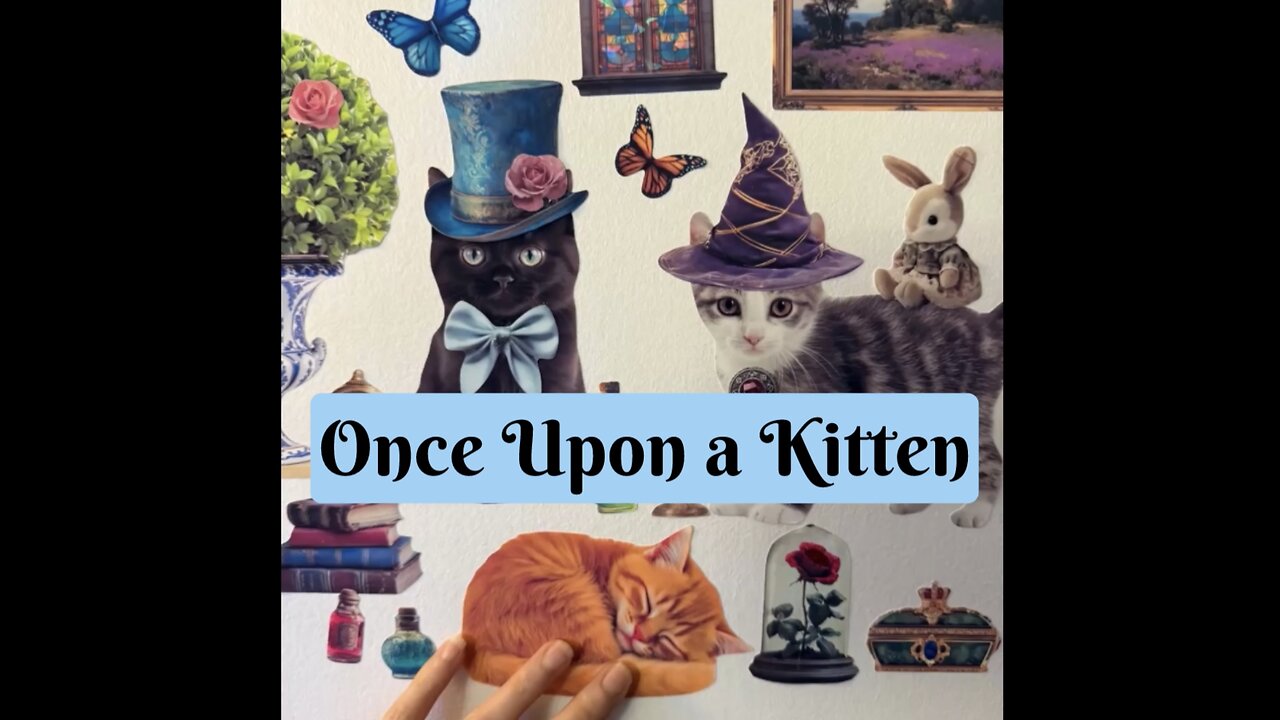 Kitten Wall Stickers - Once Upon a Kitten - Overview - Gothica's Curio Shop