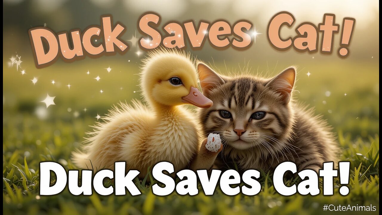 Duckling saves seriously injured cat 🐥 #DuckRescue #CuteAnimals #AnimalRescue