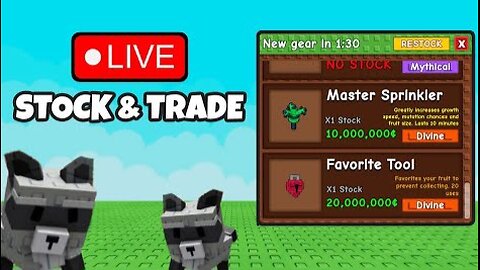 GROW A GARDEN STOCK AND TRADE 24/7 🔴 LIVE