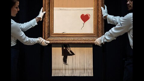 Banksy Art, which self-destructed after a $1.4 million sale, later resold for $25.4 million #SHORT