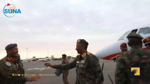 Al-Burhan lands at Khartoum International Airport