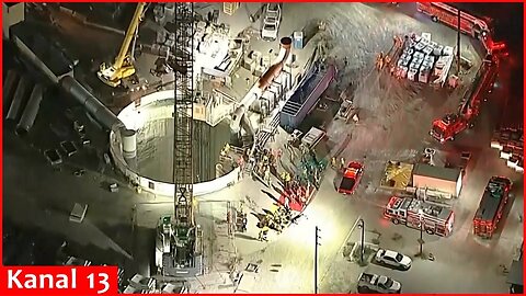 Part of a Los Angeles tunnel collapses, possibly trapping workers inside