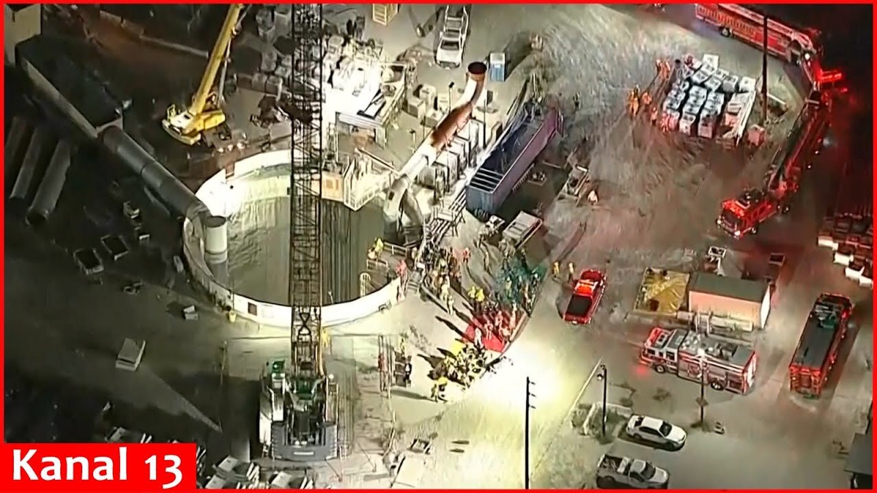 Part of a Los Angeles tunnel collapses, possibly trapping workers inside