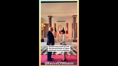Trump meets new PM of Japan and shows occult symbolism.
