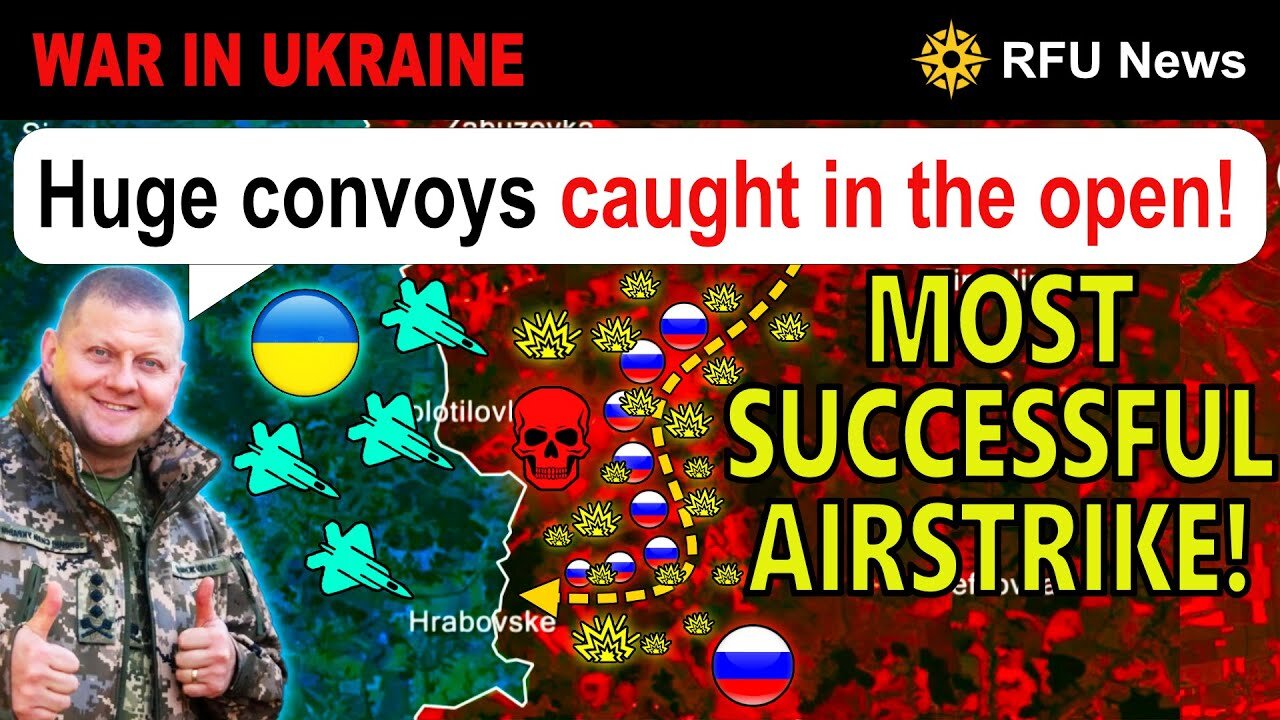 F-16s Wipe Out Massive Russian Columns on the Road! | RFU News