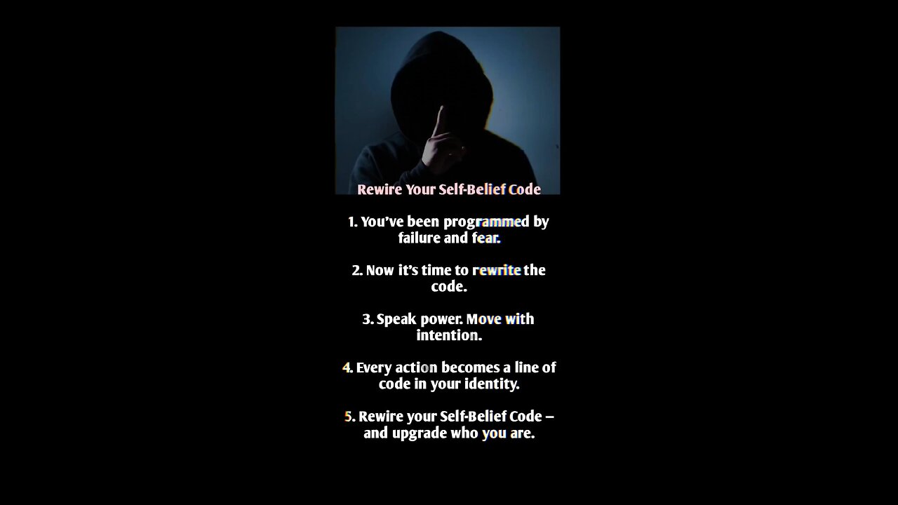 Rewire your self belief code.