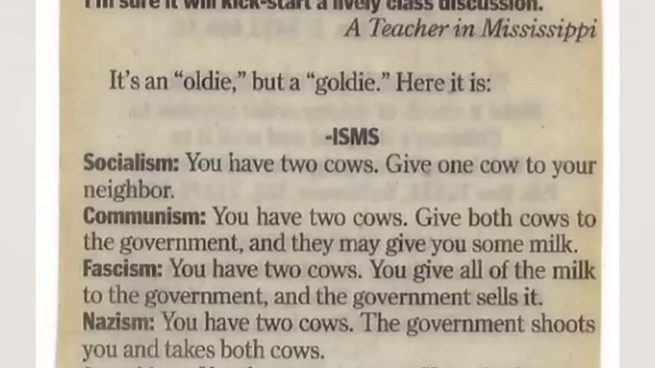 POLITICS AND THE TWO COWS