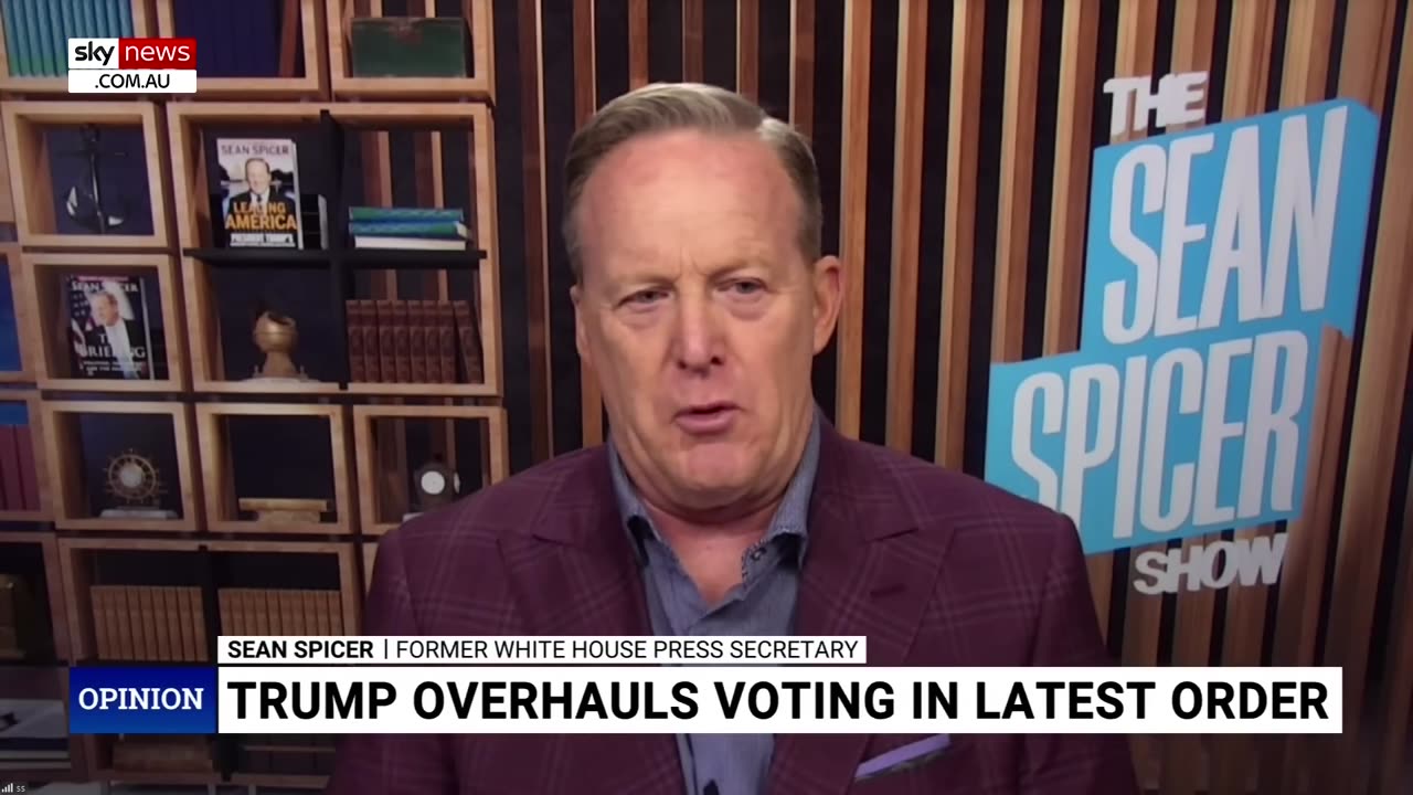 Sean Spicer says every single state Kamala Harris won in the last election “does not require” voter ID.