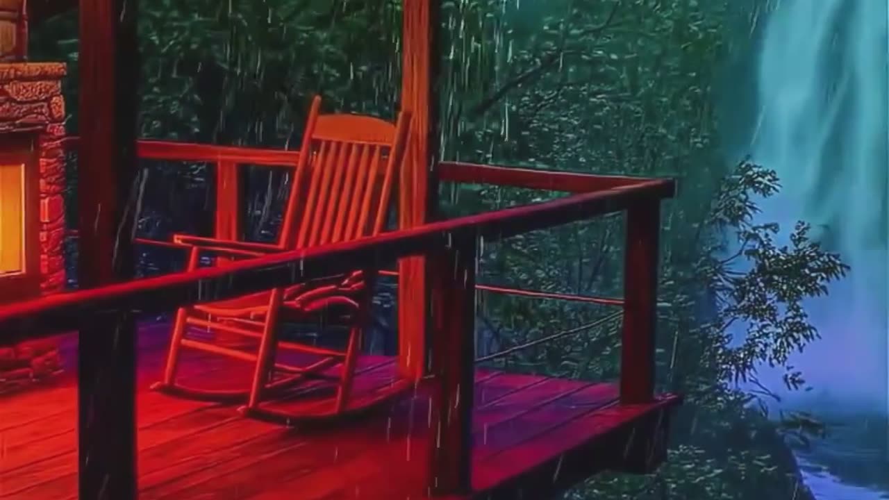 Treehouse with Waterfall View, Red Deck.
