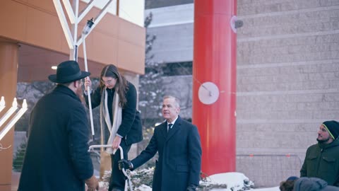 Mark Carney joins the lighting of the Menorah Dec 14 2025 Ottawa City Hall