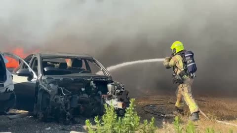 Fire and Rescue Spokespersons for Israel | Northern District Burning of scrap vehicles near Tamra