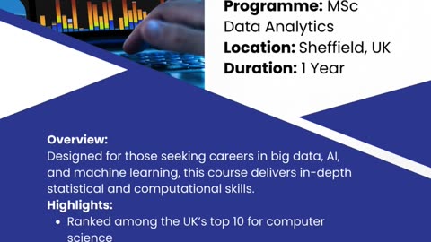Earn an MSc in Data Analytics from Sheffield with Divine Associates’ expert support.