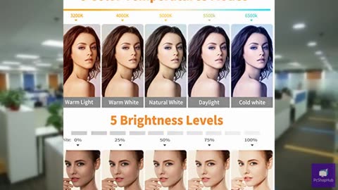 Video Conference Lighting Kit, Ring Light Clip on Laptop Monitor with 5 Dimmable