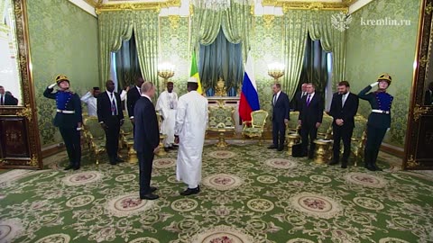 Vladimir Putin is holding talks at the Kremlin with Interim President of the Republic