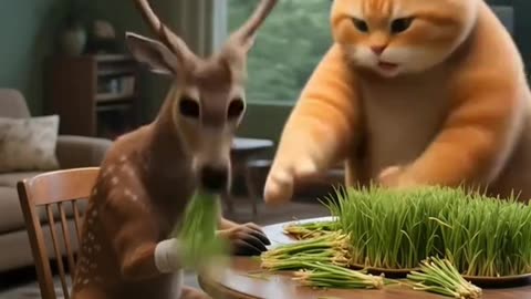 🐾 Brave Cat Helps Wounded Deer – Heartfelt Cartoon Tale of Friendship & Compassion