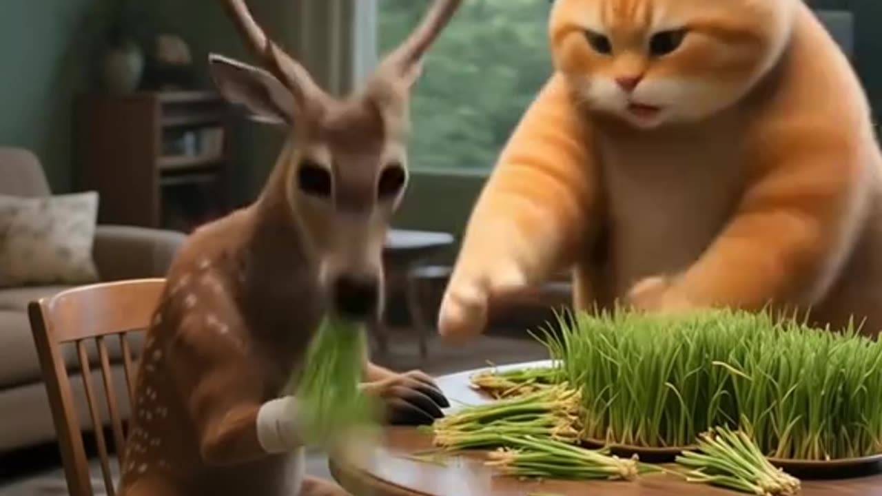 🐾 Brave Cat Helps Wounded Deer – Heartfelt Cartoon Tale of Friendship & Compassion