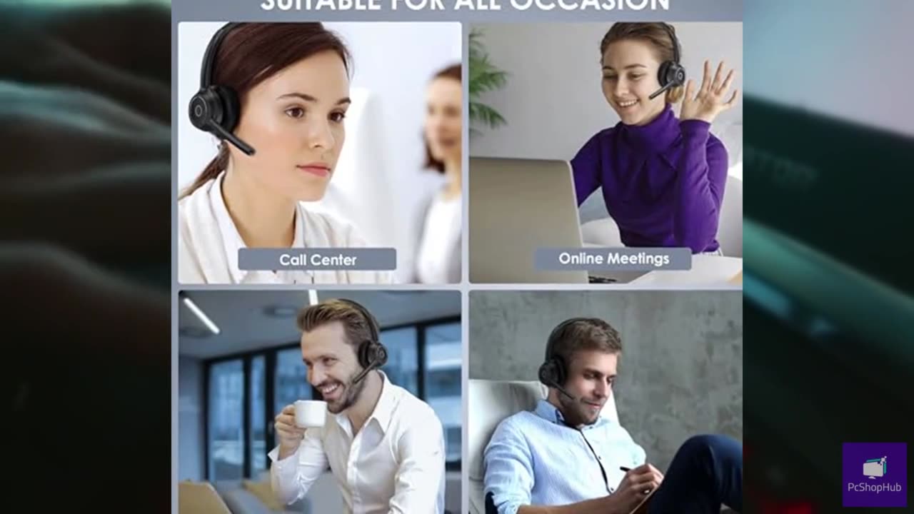 Gixxted (2025 Upgraded) Wireless Headset with Mic for Work, Bluetooth Headset wi