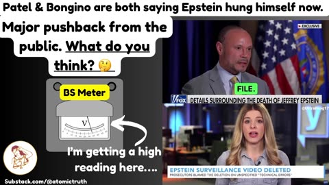 Patel & Bongino’s Epstein Interview on Fox: “He killed himself” ~ Does Anyone Buy This? 🤔