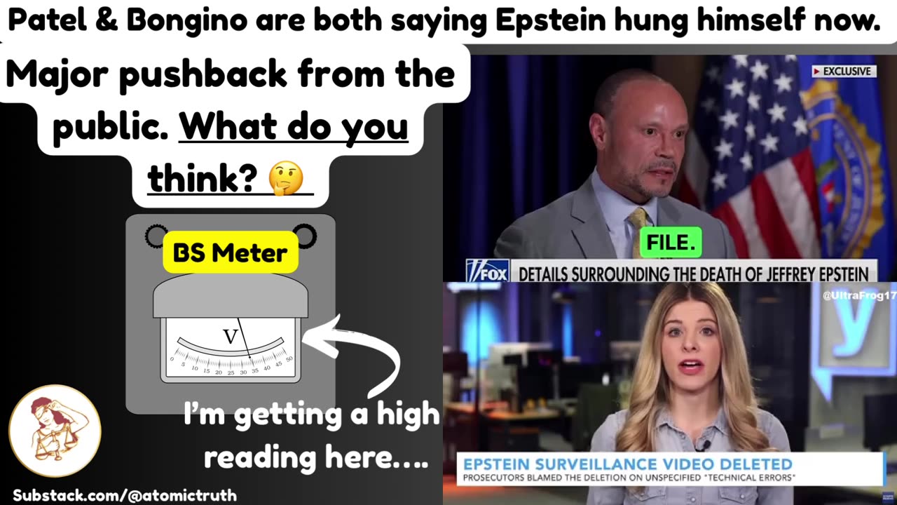 Patel & Bongino’s Epstein Interview on Fox: “He killed himself” ~ Does Anyone Buy This? 🤔