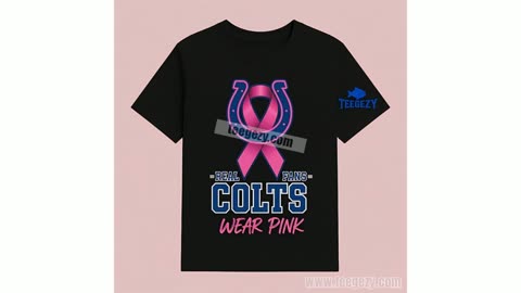 Indianapolis Colts Real Fans Wear Pink Shirt