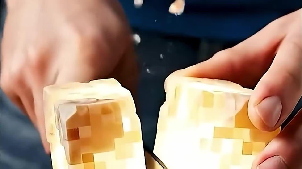 Cutting Minecraft Nether Blocks in Real Life