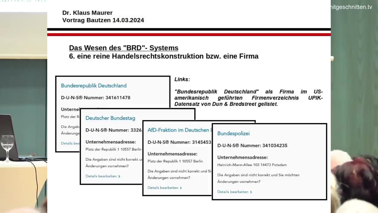Die BRD-GmbH Vortrag von Dr. Klaus Maurer in Bautzen 2024