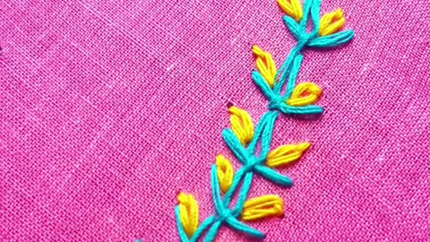"Beautiful Bail Embroidery Design | Easy Hand Embroidery for Dress & Sleeves"