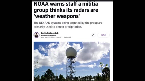 "MILITARIZED CONSPIRACY THEORY GROUP TARGETING RADAR TOWERS OVER BELIEF THEY ARE WEATHER WEAPONS!"