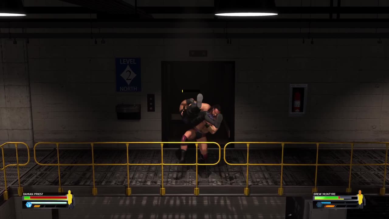 WWE 2K25 - Drew McIntyre and Damian Priest Brawl backstage