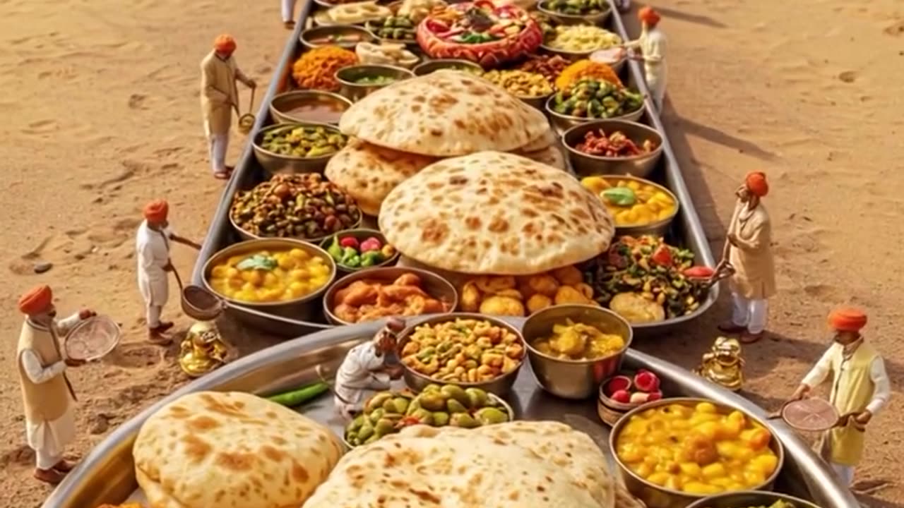 #Ai video India’s culinary magic,supersized! Tiny hands serving gigantic flavors, what colossal