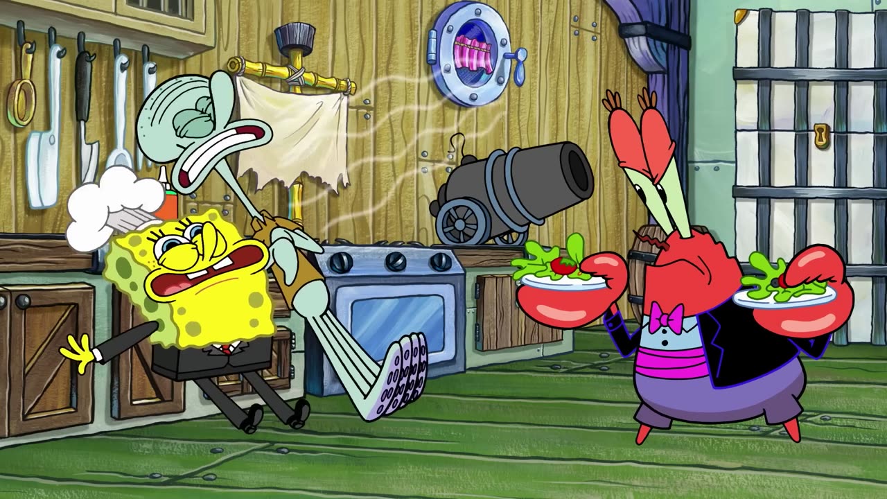SpongeBob and Squidward Are Cooking for Mr. Krabs 🧑‍🍳 Full Scene 'Kooky Cooks'