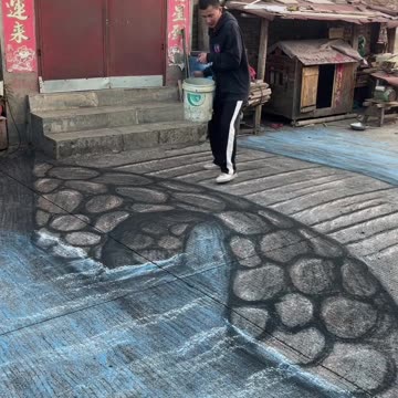 3D painting bridge over the road